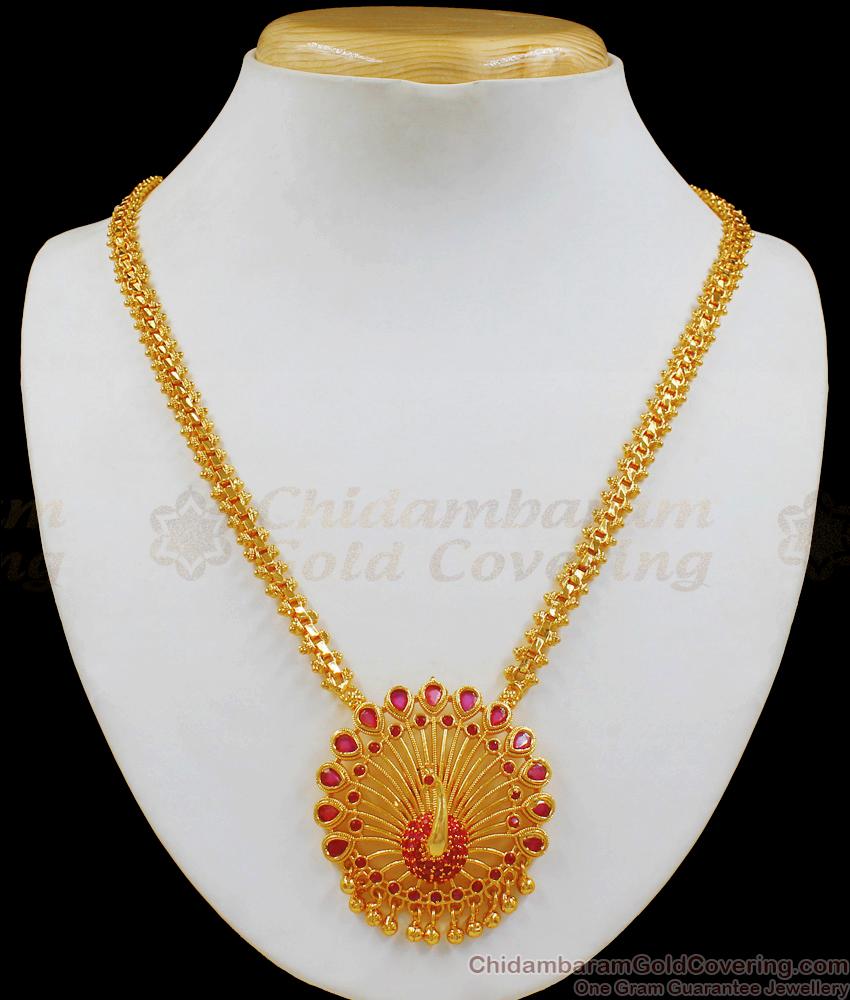 Beautiful Peacock Design Gold Necklace Imitation Jewelry NCKN1949