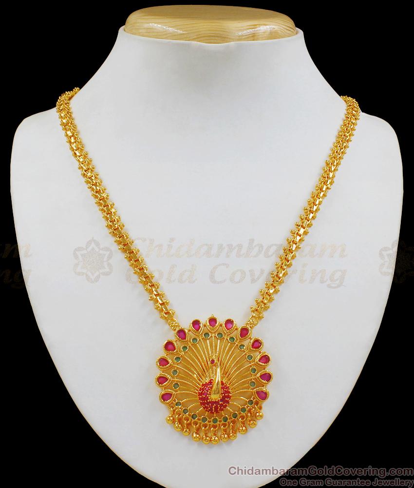 Multi Colour Stone Peacock Design Gold Necklace Imitation Jewelry NCKN1950 Multi Colour Stone Peacock Design Gold Necklace Imitation Jewelry NCKN1950