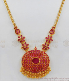 Modern Ruby Gold Necklace Design Imitation Jewelry NCKN1952