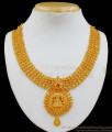 Stunning Lakshmi Single Ruby Stone Gold Necklace Design For Women NCKN1954