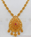 Flower Design Single Ruby Stone Gold Necklace Design For Women NCKN1956 Flower Design Single Ruby Stone Gold Necklace Design For Women NCKN1956