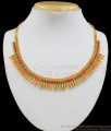 Pretty Ruby Emerald Stone Gold Necklace For Function Wear NCKN1960