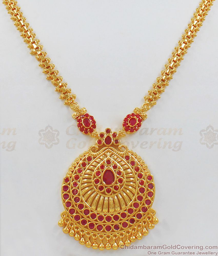 Latest Ruby Stone Gold Necklace For Bridal Collection NCKN1968 Latest Ruby Stone Gold Necklace For Bridal Collection NCKN1968