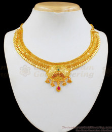 Real Gold Necklace Design Forming Jewelry Bridal Collections NCKN1973