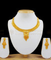 Simple And Plain Gold Necklace Design Set With Suitable Earrings NCKN1979