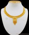 Simple And Plain Gold Necklace Design Set With Suitable Earrings NCKN1979