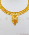 Simple And Plain Gold Necklace Design Set With Suitable Earrings NCKN1979