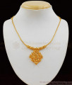 Sparkling Flower Design Light Weight Gold Necklace NCKN1983