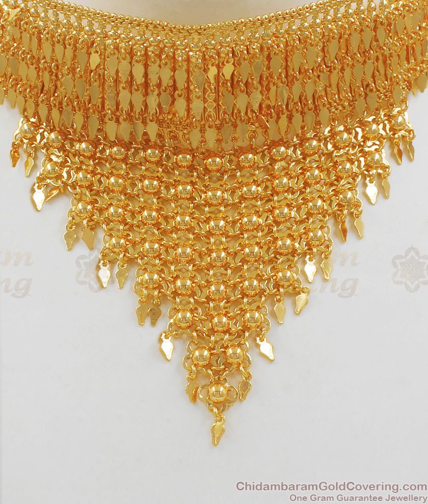 Elakathali Choker Design Gold Necklace For Bridal Wear Collections NCKN1985