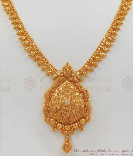 Gold Necklace White Stone Gold Necklace 