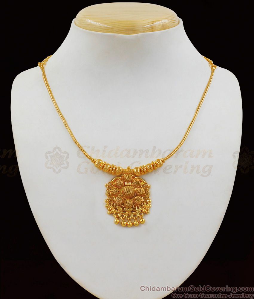 nckn1993 latest light weight gold flower necklace one gram for marriage online low price 400 1a