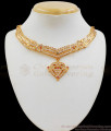 Attractive Impon Multi Stone Gold Choker Type Necklace NCKN2000