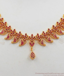Elegant Full Ruby Stone Gold Necklace Design Imitation Jewelry NCKN2006 Elegant Full Ruby Stone Gold Necklace Design Imitation Jewelry NCKN2006