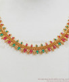 Choker Type Ruby Emerald Gold Necklace Design NCKN2008