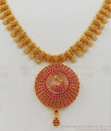 Latest Ruby Stone Premium Gold Necklace With Peacock Design Dollar NCKN2021 Latest Ruby Stone Premium Gold Necklace With Peacock Design Dollar NCKN2021