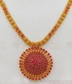 Attractive Ruby Stone Dollar Gold Necklace For Party Wear NCKN2022