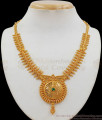 Marvelous Single Emerald Stone Gold Necklace For Party Wear NCKN2029