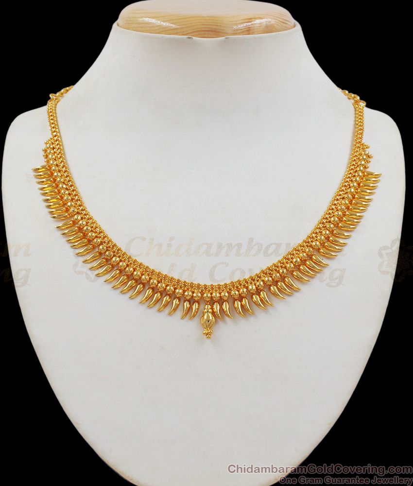 Kerala Type Mullai Design Gold Imitation Necklace NCKN2033