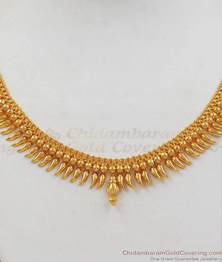 Kerala Type Mullai Design Gold Imitation Necklace NCKN2033