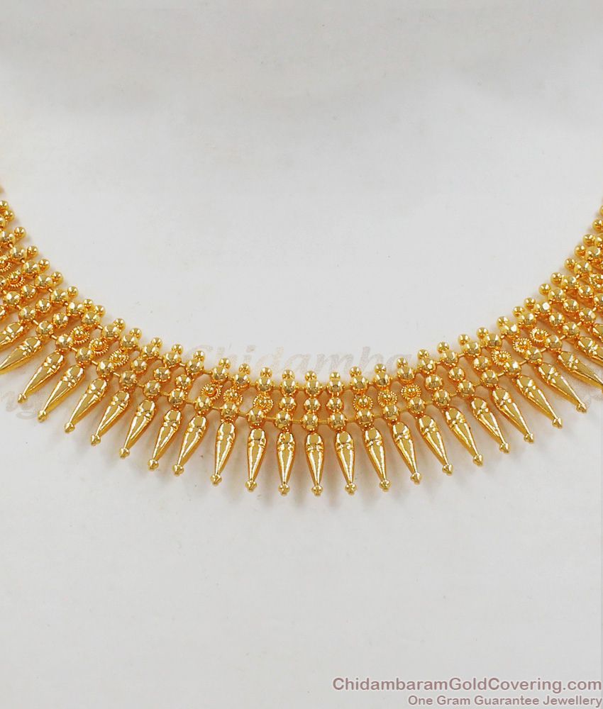 Traditional Gold MullaiPoo Necklace For Bridal Wear NCKN2034