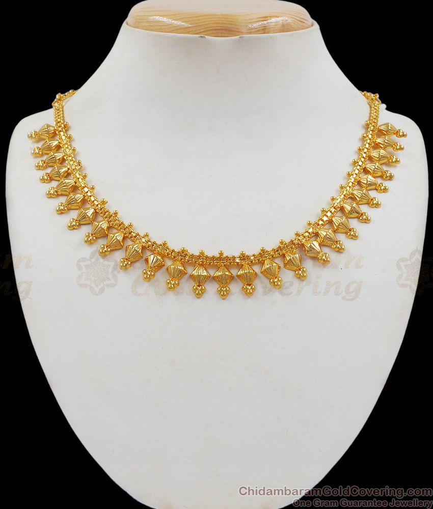 Trendy Pattern Kerala Type Gold Necklace Collections NCKN2035