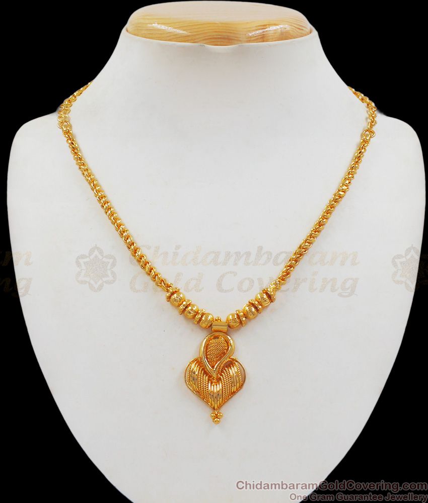Heart Design One Gram Gold Necklace For Party Wear NCKN2038