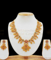 Grand Multi Stone Gold Necklace With Earrings Set NCKN2041