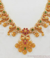 Grand Multi Stone Gold Necklace With Earrings Set NCKN2041