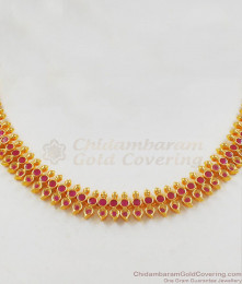 Latest Collections Full Ruby Stone Necklace With Earrings NCKN2050