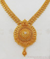 One Gram Gold Single White Stone Necklace Collections Online NCKN2053