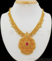 One Gram Gold Necklace Collections Big Dollar Ruby Stone NCKN2055