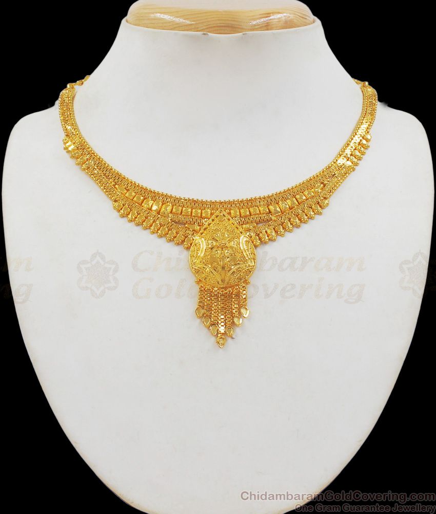 Wedding Gold Forming Necklace Collections For Bridal Wear NCKN2061