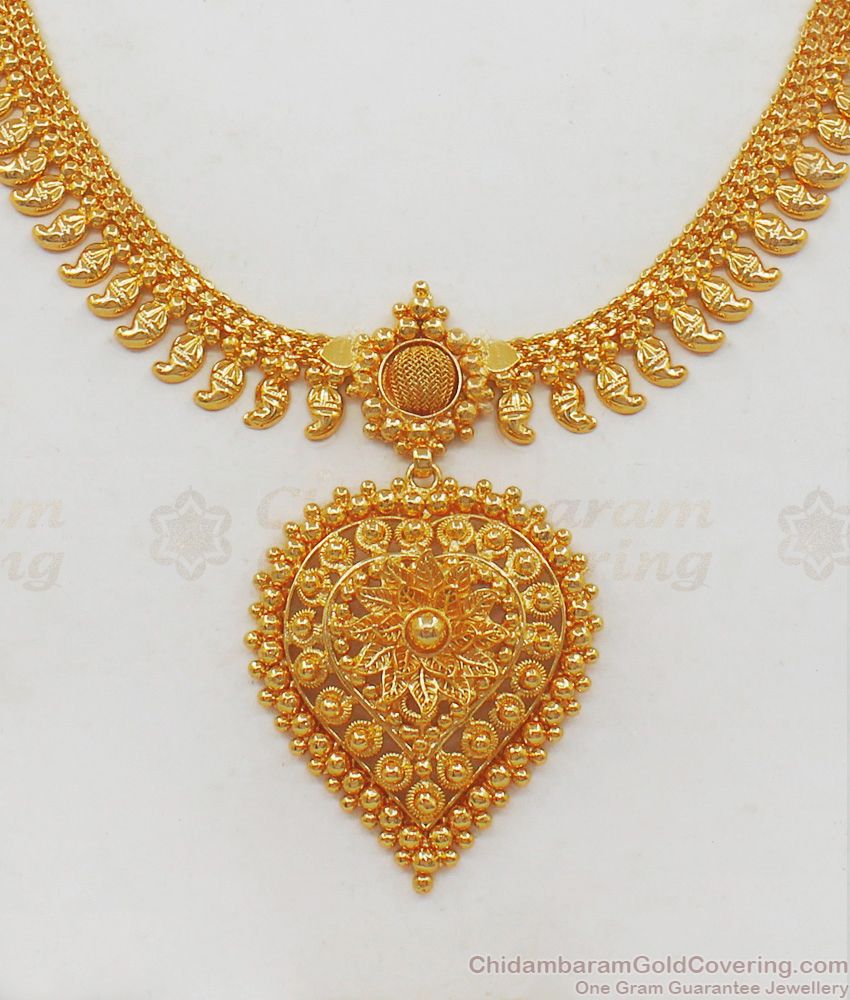 Fabulous Small Mango Leaf Necklace Chain For Party Wear NCKN2067