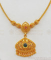 Gleaming Palakka Green Stone Necklace One Gram Gold Guarantee Jewelry NCKN2070