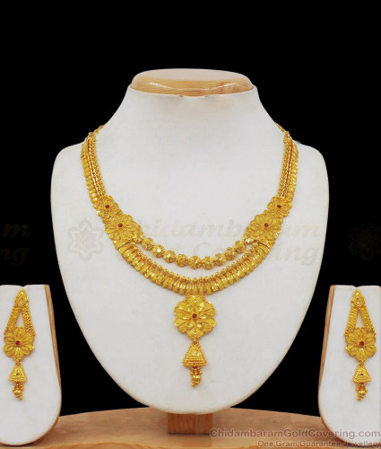 Traditional Royal Gold Plated Pearl Double Necklace Set for Women and Girls  Look Ethnic