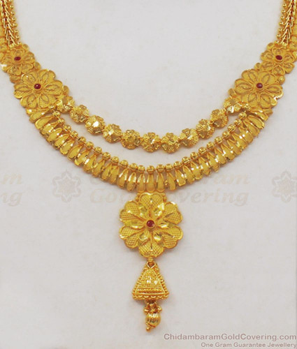 Wedding Wear 22 K double layer gold necklace set, 30 Gram at Rs 6050/gram  in Fazilka