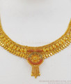 Simple Enamel Pattern Real Gold Forming Necklace With Earrings Set NCKN2075