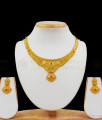 Latest Pavala Muthu Beads Real Gold Forming Necklace With Earrings Set NCKN2077