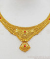 Latest Pavala Muthu Beads Real Gold Forming Necklace With Earrings Set NCKN2077