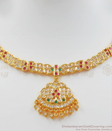 Ravishing Impon Multi Stone Gold Necklace NCKN2082 Ravishing Impon Multi Stone Gold Necklace NCKN2082