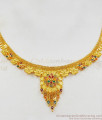 Real Gold Forming Necklace Set with Earrings For Marriage NCKN2092