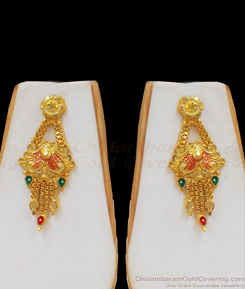 Elegant Enamel Gold Necklace forming collection For Bridal Wear NCKN2094