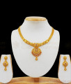 Beautiful Ruby White Stone One Gram Gold Necklace Set NCKN2096
