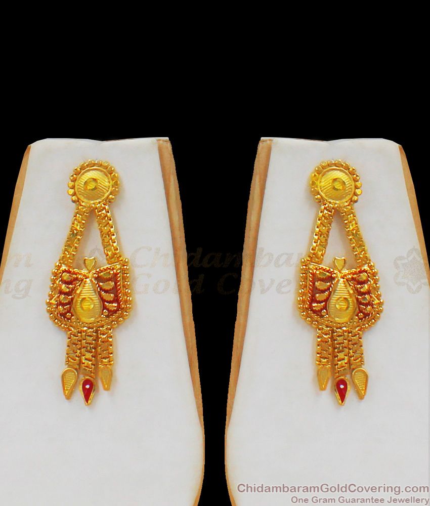 Attractive Enamel Gold Forming Necklace Set For Bridal Wear NCKN2098