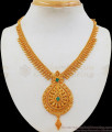  Emerald Stone One Gram Gold Necklace For Part Wear NCKN2104