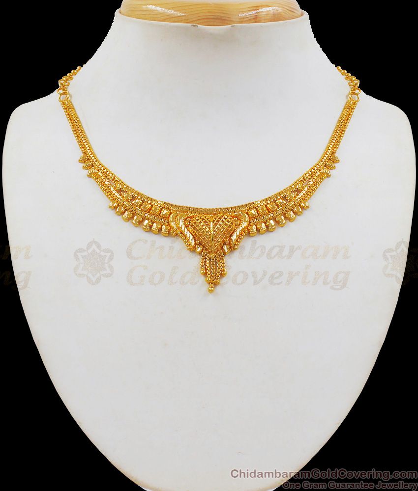 Simple One Gram Gold Necklace For Party Wear NCKN2108