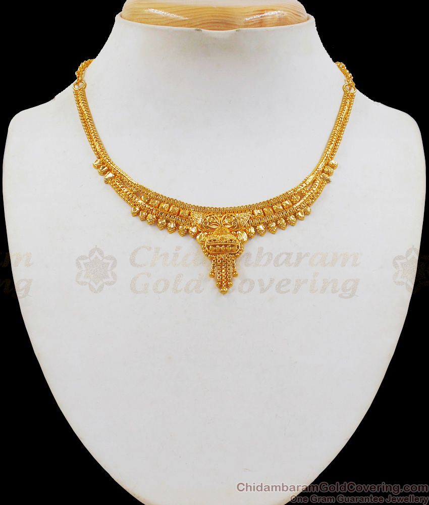 Elegant One Gram Gold Necklace For Bridal Wear Collections NCKN2111