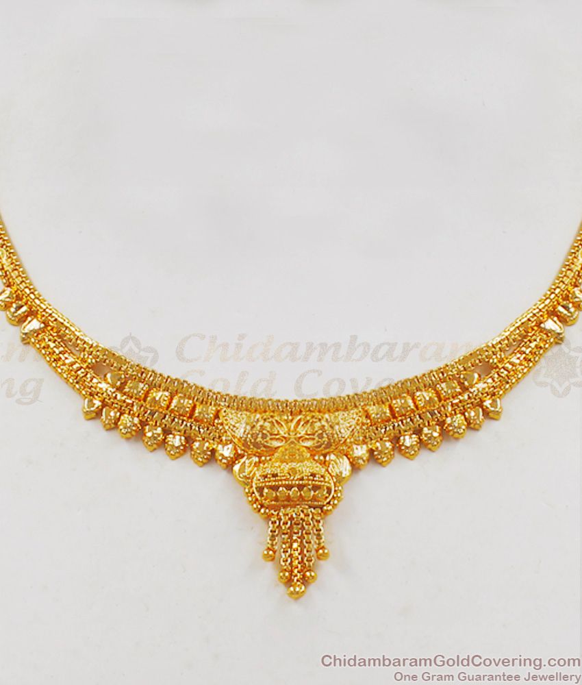 Elegant One Gram Gold Necklace For Bridal Wear Collections NCKN2111