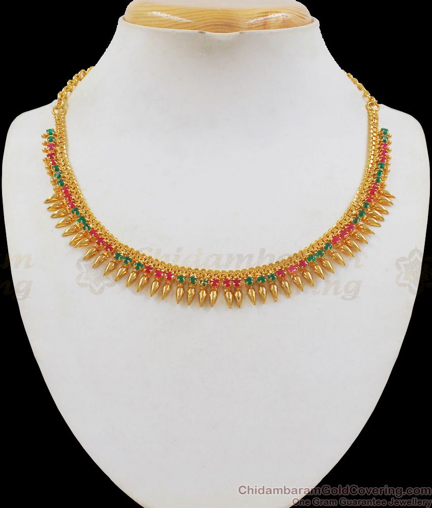 Mullaipoo Gold Chain Bridal Stone Necklace Collections NCKN2113 Mullaipoo Gold Chain Bridal Stone Necklace Collections NCKN2113