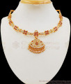 Impon Attigai Multi Stone Gold Choker Type Necklace For Party Wear NCKN2116